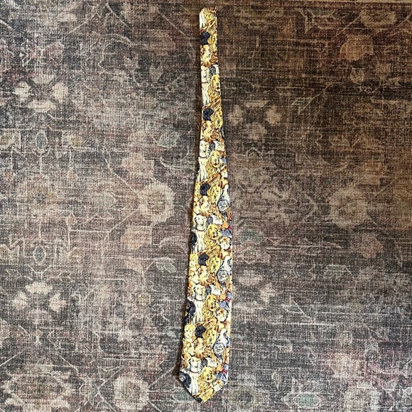 Museum Artifacts All Silk Handmade Dog Print Neck Tie - Picture 7 of 7